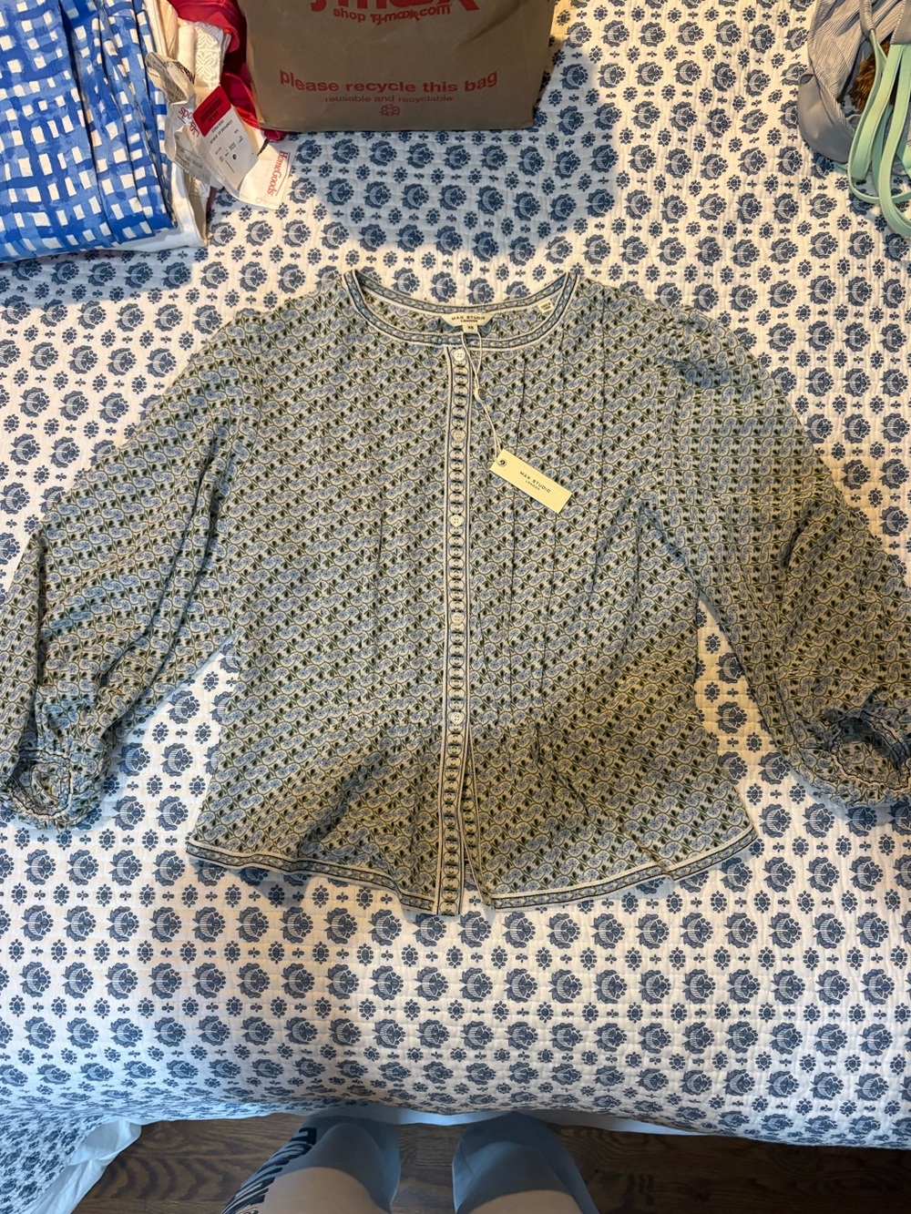 Max Studio Button Front Blouse